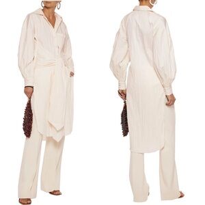 JOHANNA ORTIZ Belted crinkled cotton-blend tunic